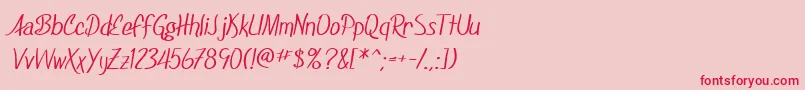 SfFoxboroScript-Schriftart – Rote Schriften auf rosa Hintergrund