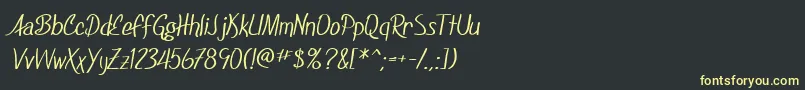 フォントSfFoxboroScript – 黒い背景に黄色の文字