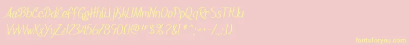 SfFoxboroScript Font – Yellow Fonts on Pink Background