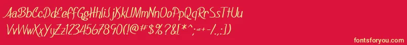 Шрифт SfFoxboroScript – жёлтые шрифты на красном фоне