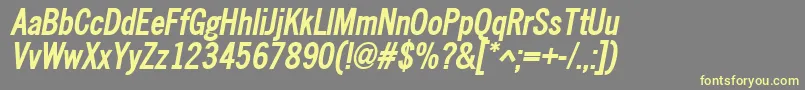 NewscondensedBoldOblique Font – Yellow Fonts on Gray Background
