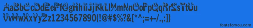 Kahorriblesquish Font – Black Fonts on Blue Background