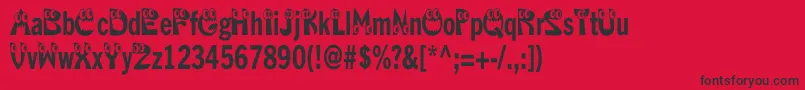Kahorriblesquish Font – Black Fonts on Red Background