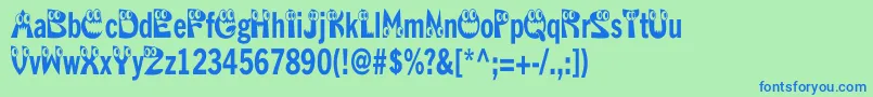 Kahorriblesquish Font – Blue Fonts on Green Background