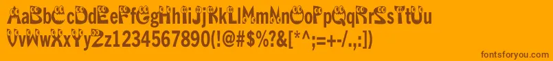 Kahorriblesquish Font – Brown Fonts on Orange Background