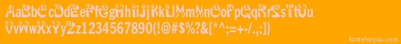 Kahorriblesquish Font – Pink Fonts on Orange Background
