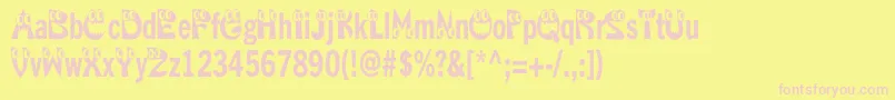 Kahorriblesquish Font – Pink Fonts on Yellow Background