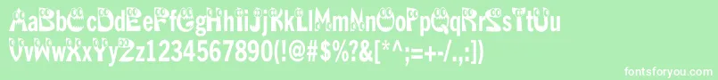 Kahorriblesquish Font – White Fonts on Green Background