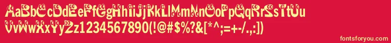 Kahorriblesquish Font – Yellow Fonts on Red Background