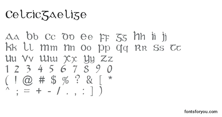 characters of celticgaelige font, letter of celticgaelige font, alphabet of  celticgaelige font