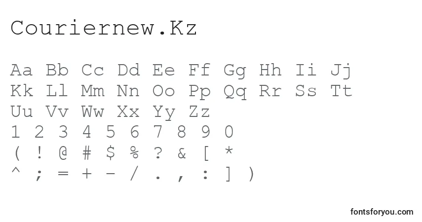 Czcionka Couriernew.Kz – alfabet, cyfry, specjalne znaki
