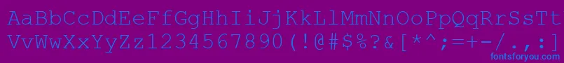 Couriernew.Kz-Schriftart – Blaue Schriften auf violettem Hintergrund