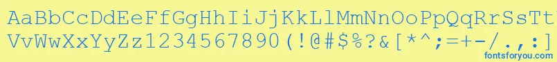 Couriernew.Kz-fontti – siniset fontit keltaisella taustalla