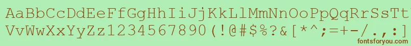 Fonte Couriernew.Kz – fontes marrons em um fundo verde