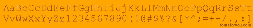 Couriernew.Kz Font – Brown Fonts on Orange Background