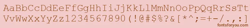 Couriernew.Kz Font – Brown Fonts on Pink Background