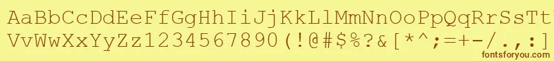 Fonte Couriernew.Kz – fontes marrons em um fundo amarelo