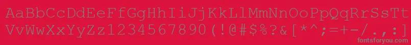 フォントCouriernew.Kz – 赤い背景に灰色の文字