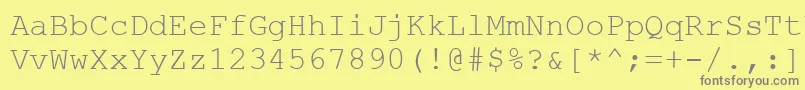 Couriernew.Kz Font – Gray Fonts on Yellow Background