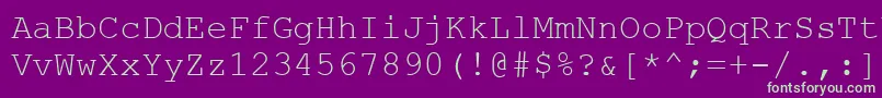 Couriernew.Kz Font – Green Fonts on Purple Background