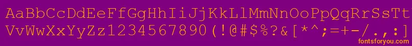 Couriernew.Kz-fontti – oranssit fontit violetilla taustalla