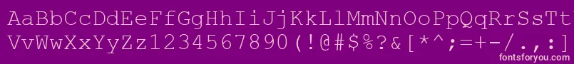 Fonte Couriernew.Kz – fontes rosa em um fundo violeta