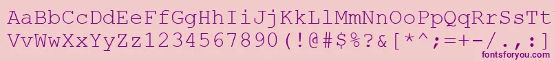 フォントCouriernew.Kz – ピンクの背景に紫のフォント