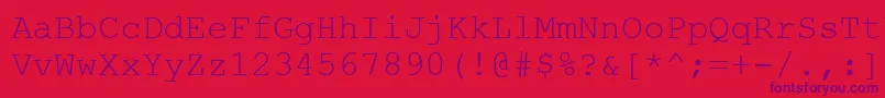 Couriernew.Kz Font – Purple Fonts on Red Background