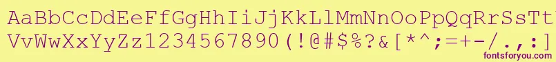 Шрифт Couriernew.Kz – фиолетовые шрифты на жёлтом фоне