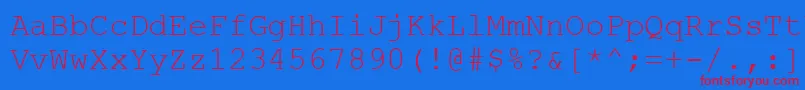 Couriernew.Kz Font – Red Fonts on Blue Background