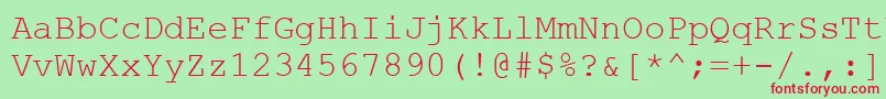 Couriernew.Kz Font – Red Fonts on Green Background