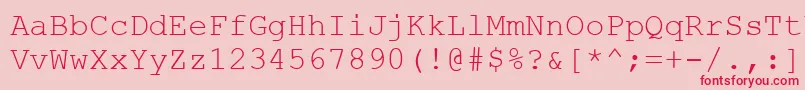 Couriernew.Kz Font – Red Fonts on Pink Background