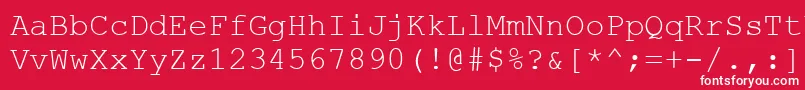 Couriernew.Kz-Schriftart – Weiße Schriften auf rotem Hintergrund