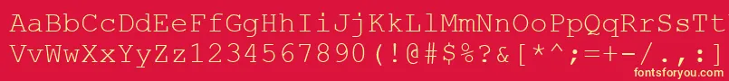Couriernew.Kz Font – Yellow Fonts on Red Background