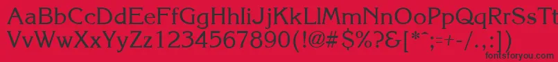 Czcionka KroneRegular – czarne czcionki na czerwonym tle