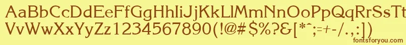 Шрифт KroneRegular – коричневые шрифты на жёлтом фоне