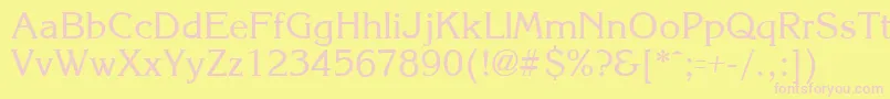 KroneRegular-fontti – vaaleanpunaiset fontit keltaisella taustalla