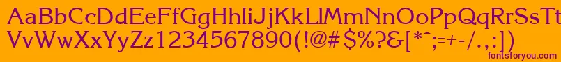 KroneRegular-Schriftart – Violette Schriften auf orangefarbenem Hintergrund