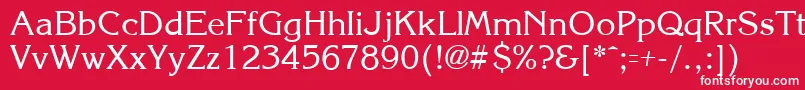 フォントKroneRegular – 赤い背景に白い文字