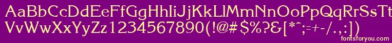 KroneRegular Font – Yellow Fonts on Purple Background