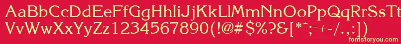 KroneRegular-Schriftart – Gelbe Schriften auf rotem Hintergrund