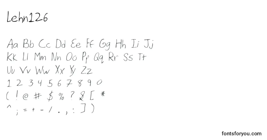 Lehn126フォント–アルファベット、数字、特殊文字