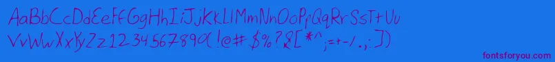 Lehn126 Font – Purple Fonts on Blue Background