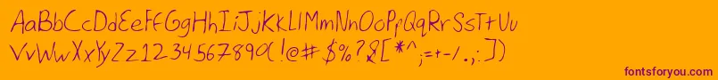 Lehn126 Font – Purple Fonts on Orange Background