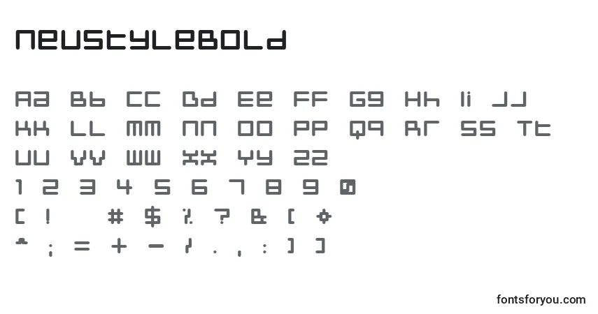 Шрифт NeustyleBold – алфавит, цифры, специальные символы