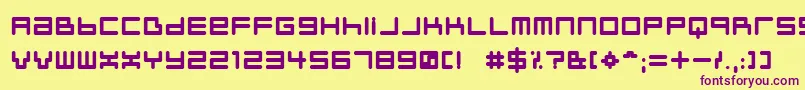 NeustyleBold-Schriftart – Violette Schriften auf gelbem Hintergrund