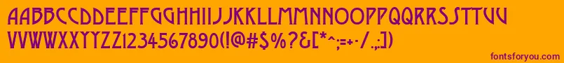 Mkmyth-Schriftart – Violette Schriften auf orangefarbenem Hintergrund