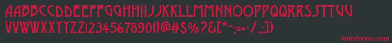 フォントMkmyth – 黒い背景に赤い文字