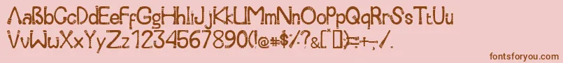 フォントSerunaitypeRegular – ピンクの背景に茶色のフォント