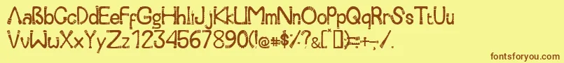 Шрифт SerunaitypeRegular – коричневые шрифты на жёлтом фоне